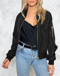 Raven Women's Bomber Jacket | Classic Style with Pockets 0