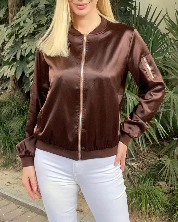 Raven Women's Bomber Jacket | Classic Style with Pockets 3