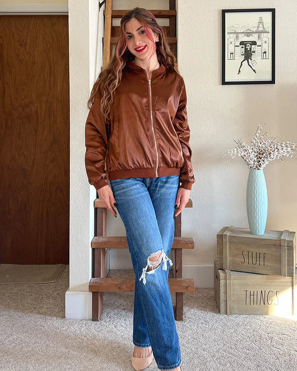 Raven Women's Bomber Jacket | Classic Style with Pockets 5