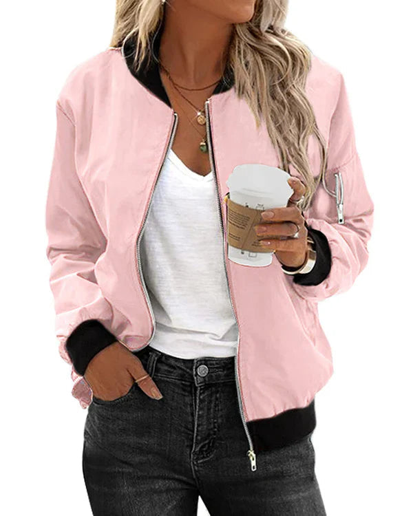 Raven Women's Bomber Jacket | Classic Style with Pockets 9