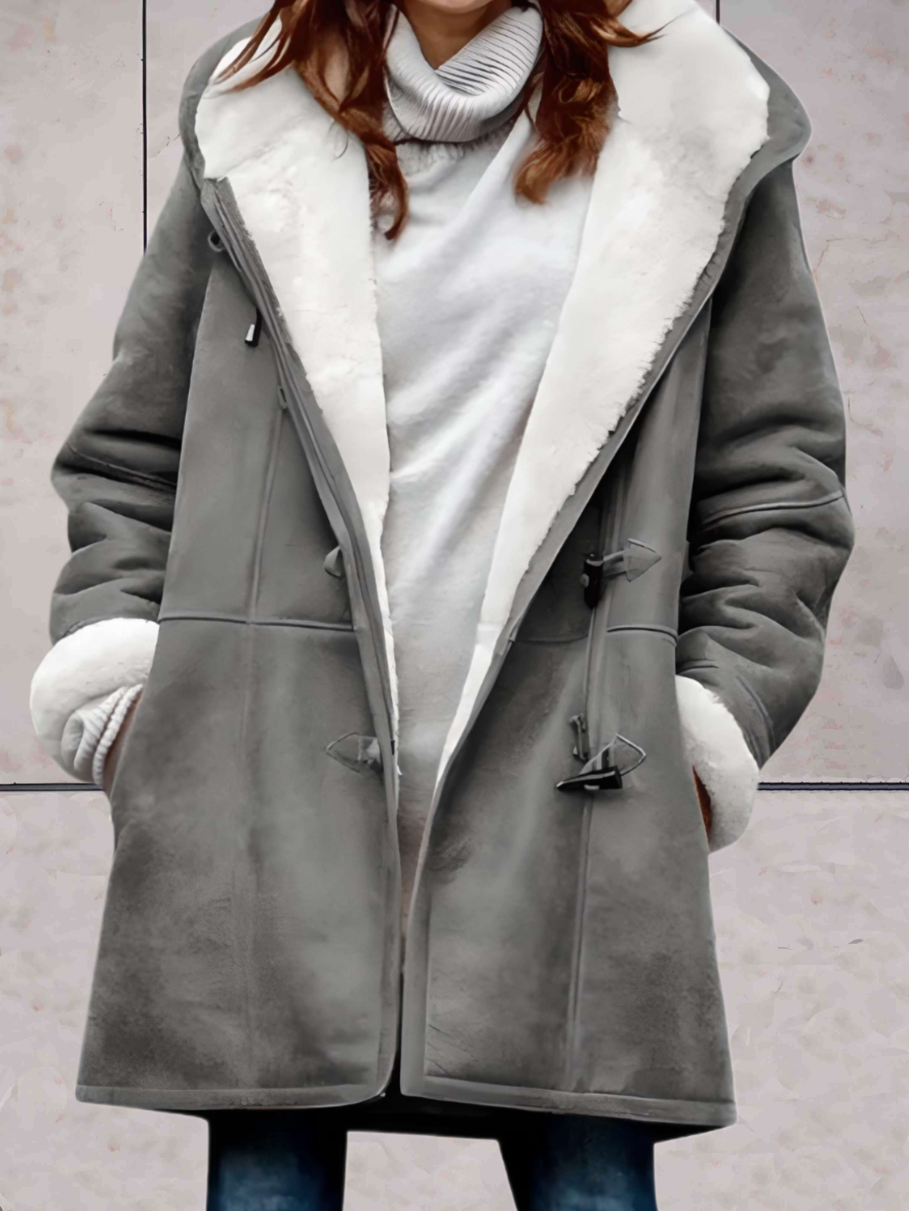 Reta Women's Winter Coat | Imitation Suede, Fleece Lining 2