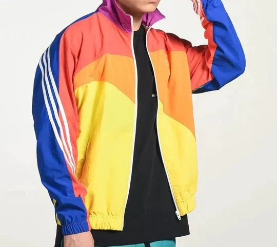 Retro 90s Windbreaker Jacket | Lightweight, Colorful Design for Men 0