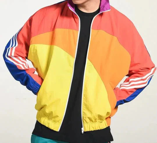 Retro 90s Windbreaker Jacket | Lightweight, Colorful Design for Men 1
