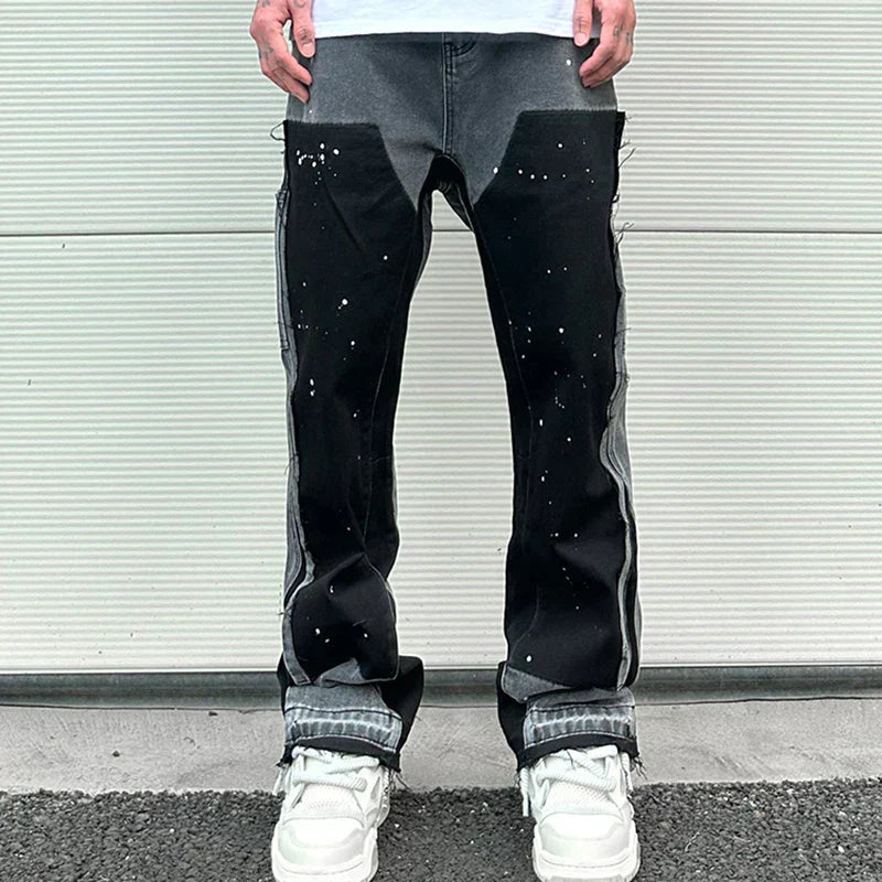 Ricky Men's Trousers | Unique Spotted Wash Denim, Casual Fit 1