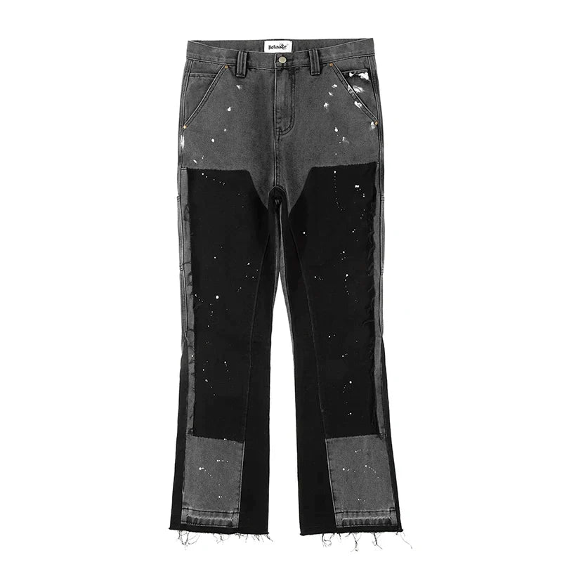 Ricky Men's Trousers | Unique Spotted Wash Denim, Casual Fit 4