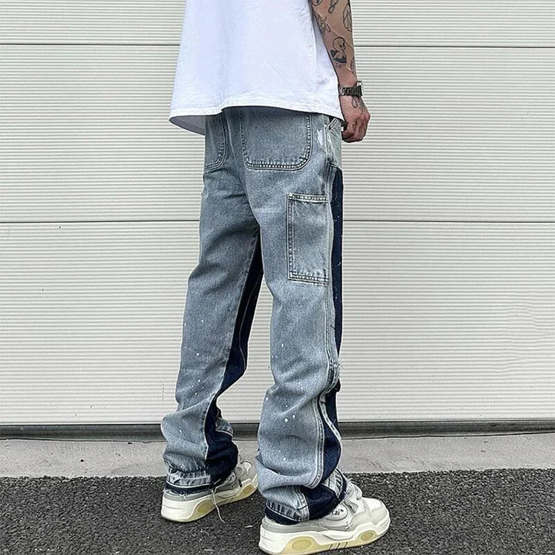 Ricky Men's Trousers | Unique Spotted Wash Denim, Casual Fit 6