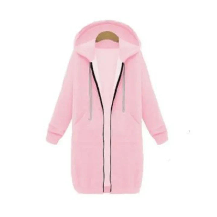 Rosa Women's Pink Sweatshirt | Longline Zip-Up, Modern Comfort 5