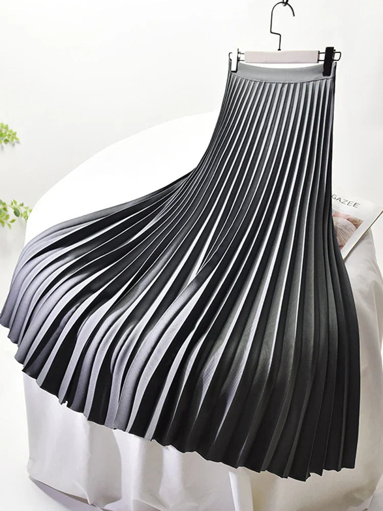 Roxane Women's Black Pleated Midi Skirt | Comfortable Fit, Versatile Style 6