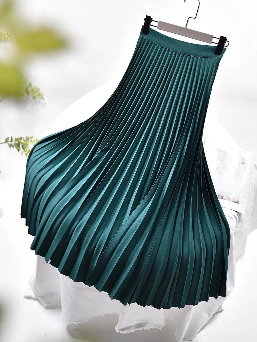 Roxane Women's Black Pleated Midi Skirt | Comfortable Fit, Versatile Style 8