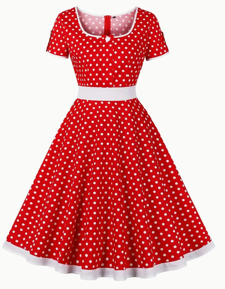 Roxy Women's A-Line Dress | Vintage Polka Dot, Swing Skirt 3