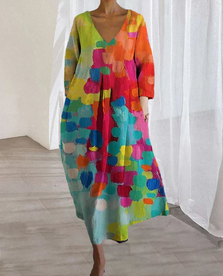 Sabrina Women's Colorful Printed Dress | Playful Design 1