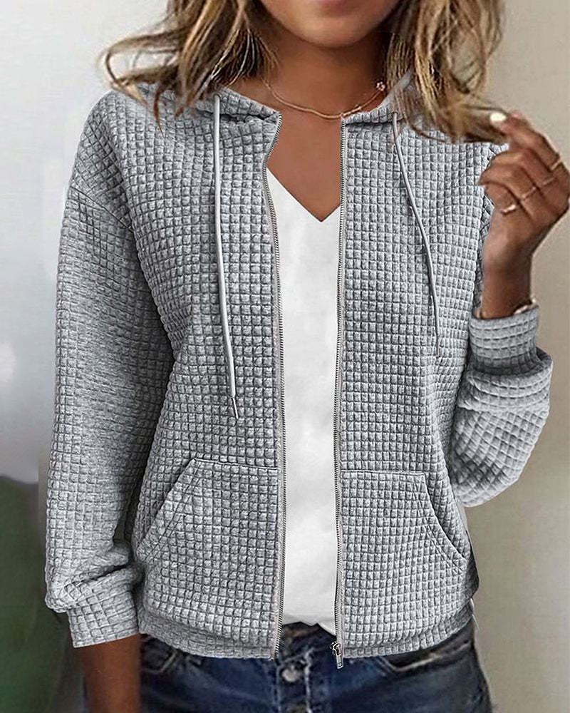 Sandy Women's Jacket | Monochrome Design with Pocket, Casual Style 0