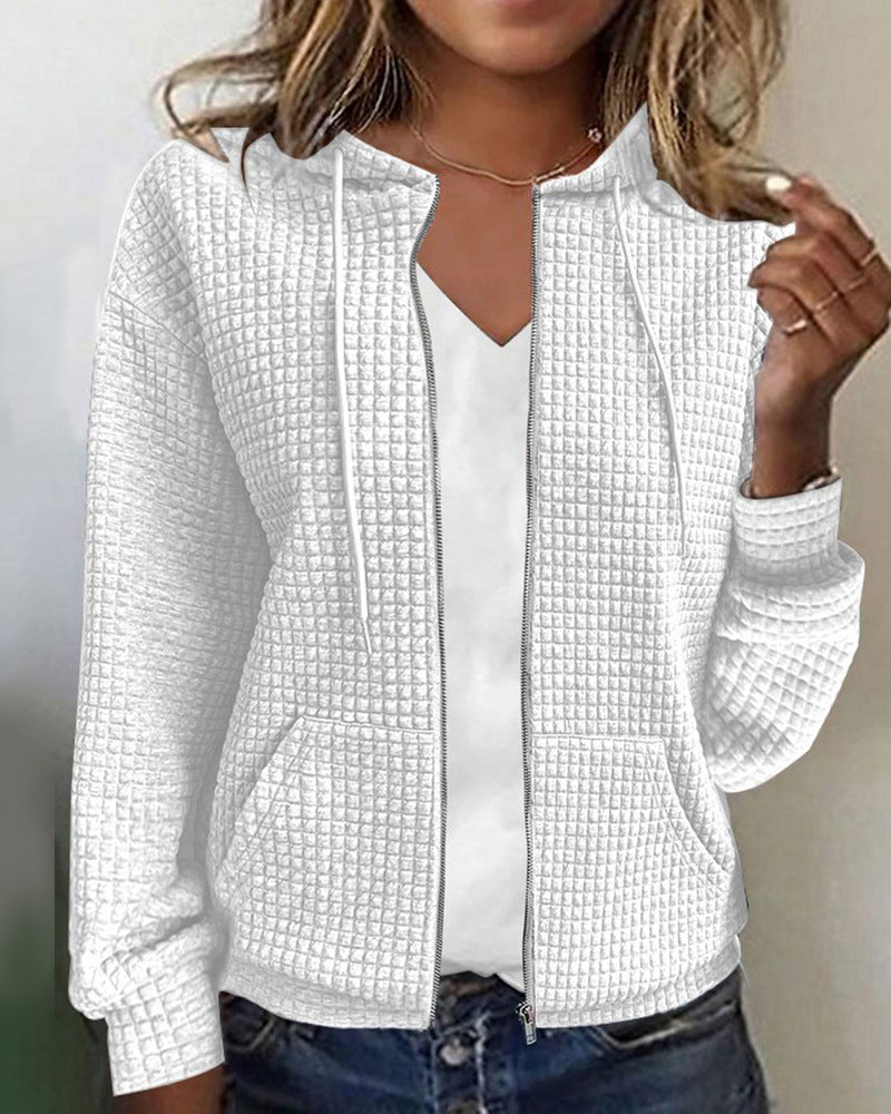 Sandy Women's Jacket | Monochrome Design with Pocket, Casual Style 2