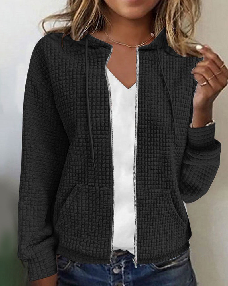 Sandy Women's Jacket | Monochrome Design with Pocket, Casual Style 4