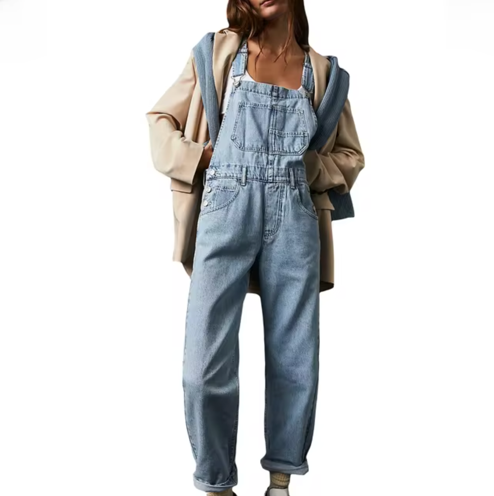 Shaira Women's Denim Overall | Loose Fit, Casual Style 3
