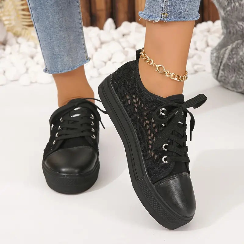 Sierra Women's White Sneakers | Lace Platform, Stylish & Comfortable 1