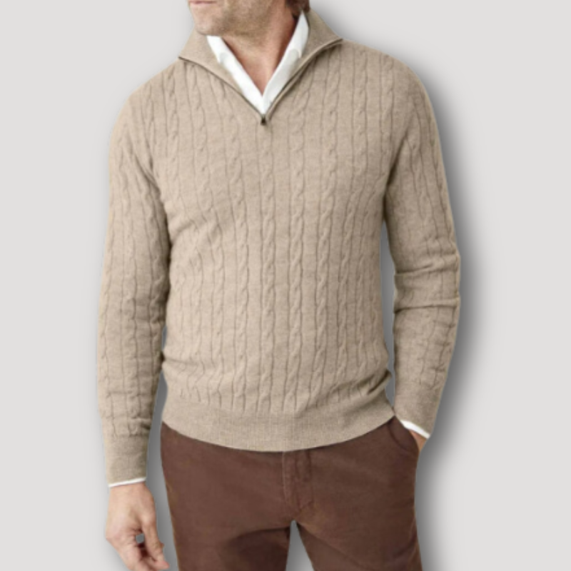 Sleek Men's Zip-Up Sweater | Italian Cashmere, Elegant Design 0