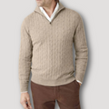 Sleek Men's Zip-Up Sweater | Italian Cashmere, Elegant Design 0