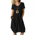 Sleek Women's Summer Dress | Lightweight Cotton, Knee-Length 0