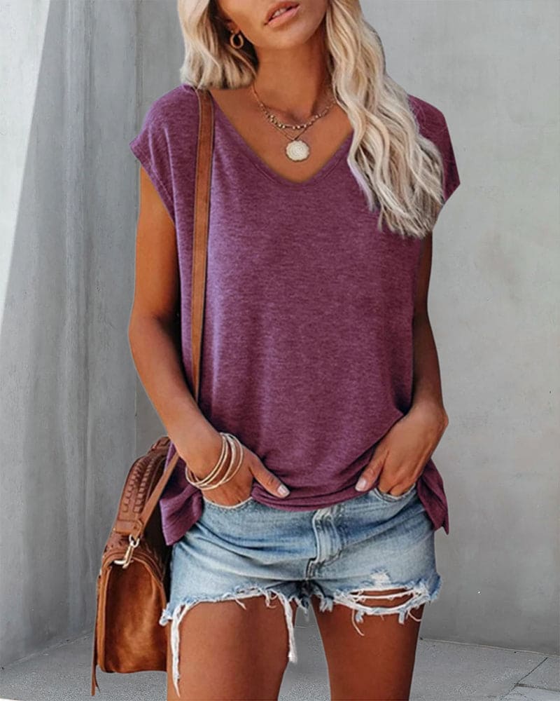 Tara Women's Shirt | Soft Cotton V-Neck, Versatile Style 0