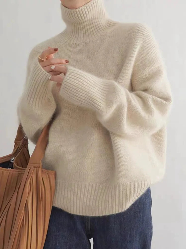 Tara Women's Turtleneck Sweater | Cozy Polyester Blend, Versatile Style 0