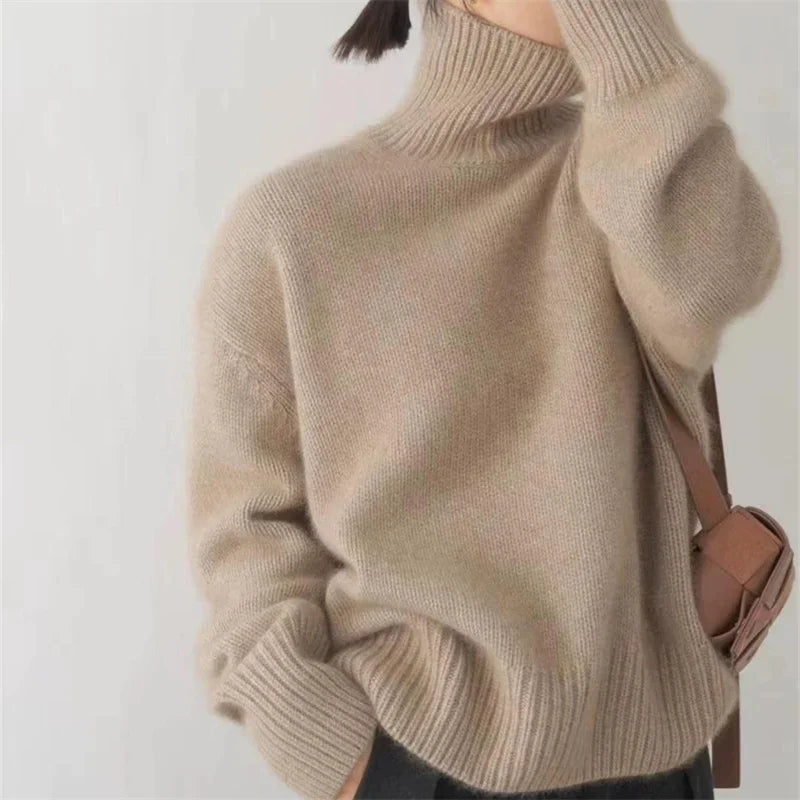 Tara Women's Turtleneck Sweater | Cozy Polyester Blend, Versatile Style 4