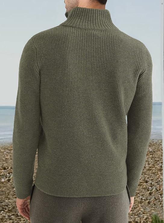 Taro Men's Half Zip Sweater | Italian Design, Elegant Comfort 1