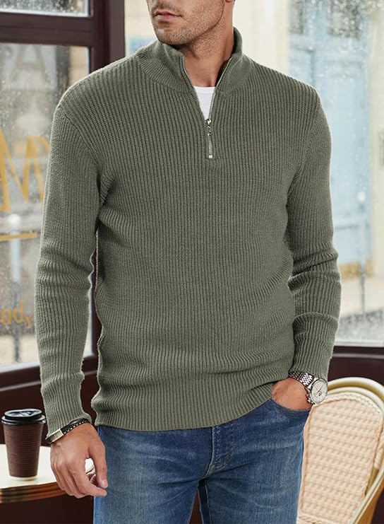 Taro Men's Half Zip Sweater | Italian Design, Elegant Comfort 2