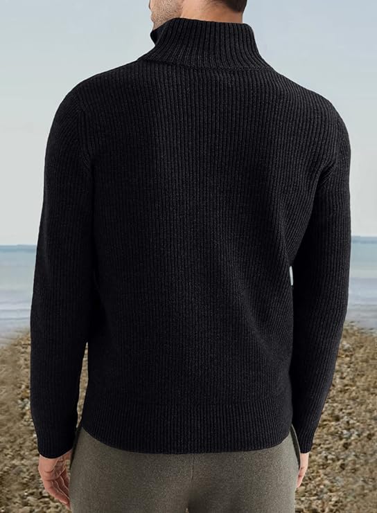 Taro Men's Half Zip Sweater | Italian Design, Elegant Comfort 5