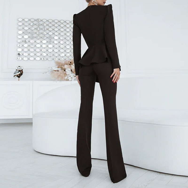 Tina Women's Blazer Set | Fitted Blazer and High-Waisted Trousers, Polyester 5