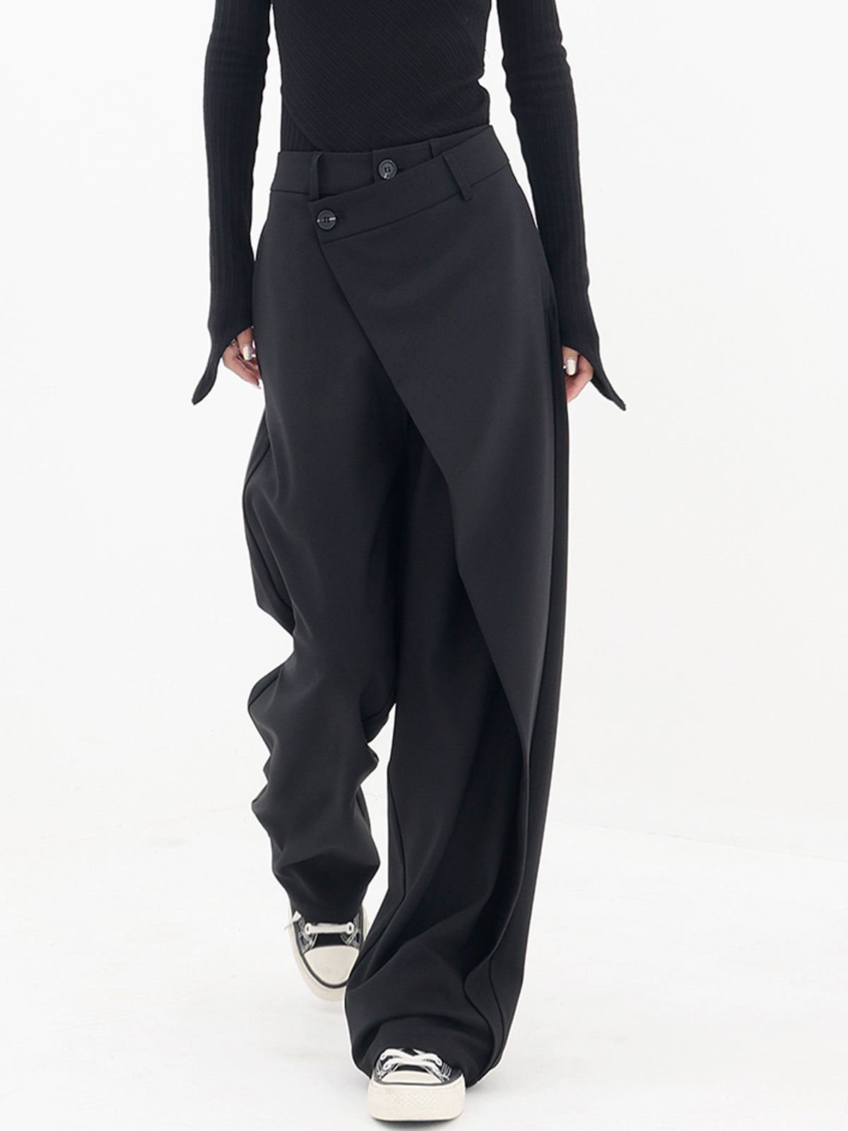 Tina Women's Trousers | Asymmetric Design, Baggy Fit 1