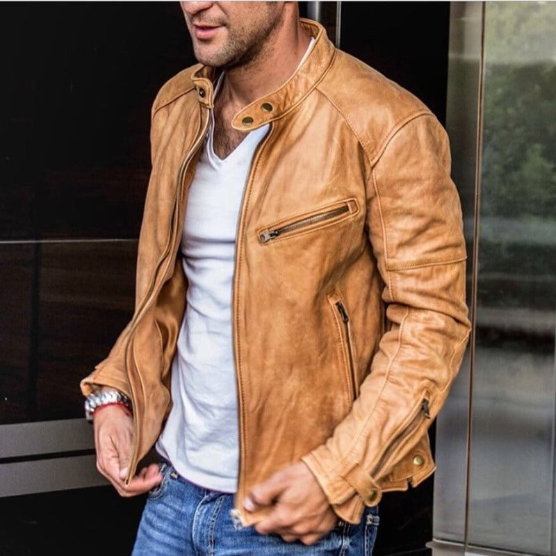 Vero Men's Leather Jacket | Weatherproof, Timeless Style 0