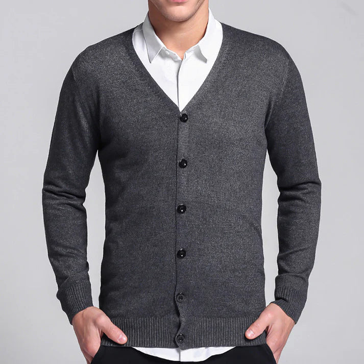 Vito Men's Cardigan | Soft Material, Timeless V-Neck Design 0