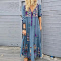 Vivi Women's Plus Size Maxi Dress | Breathable Linen, Bohemian Style 0