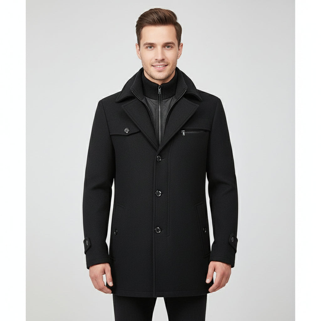 Waterproof Men's Winter Jacket - Stylish Casual Business Coat with Adjustable Cuffs and Multiple Pockets, Available in Sizes M to 4XL 0