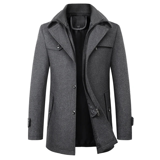 Wondrous Men's Wool Overcoat | Insulated Winter Warmth 0