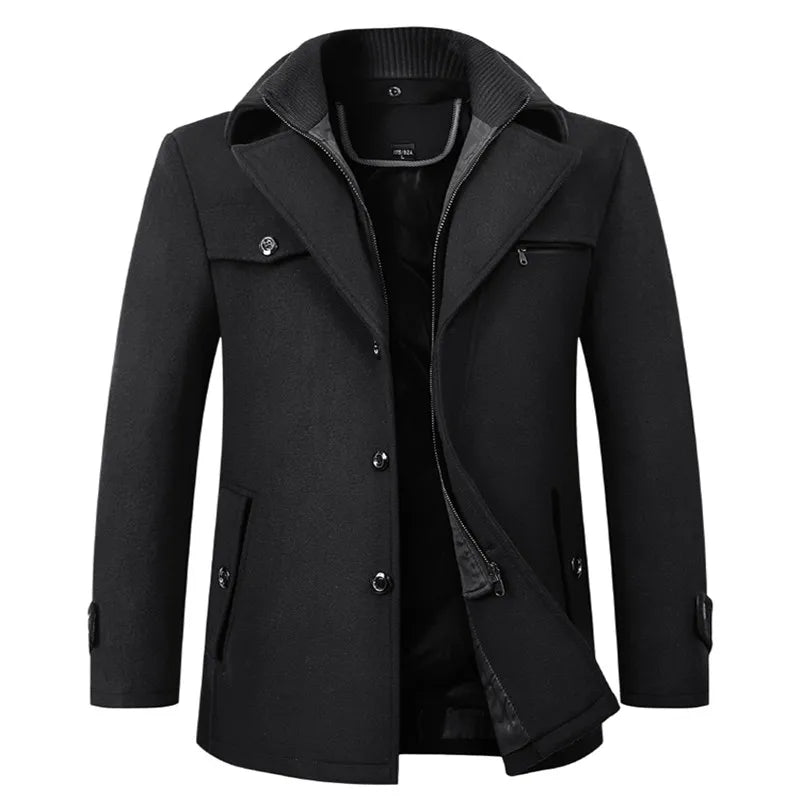 Wondrous Men's Wool Overcoat | Insulated Winter Warmth 5