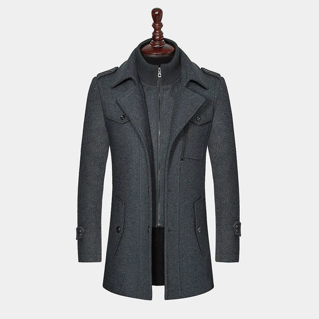 Wondrous Men's Wool Overcoat | Insulated Winter Warmth 9
