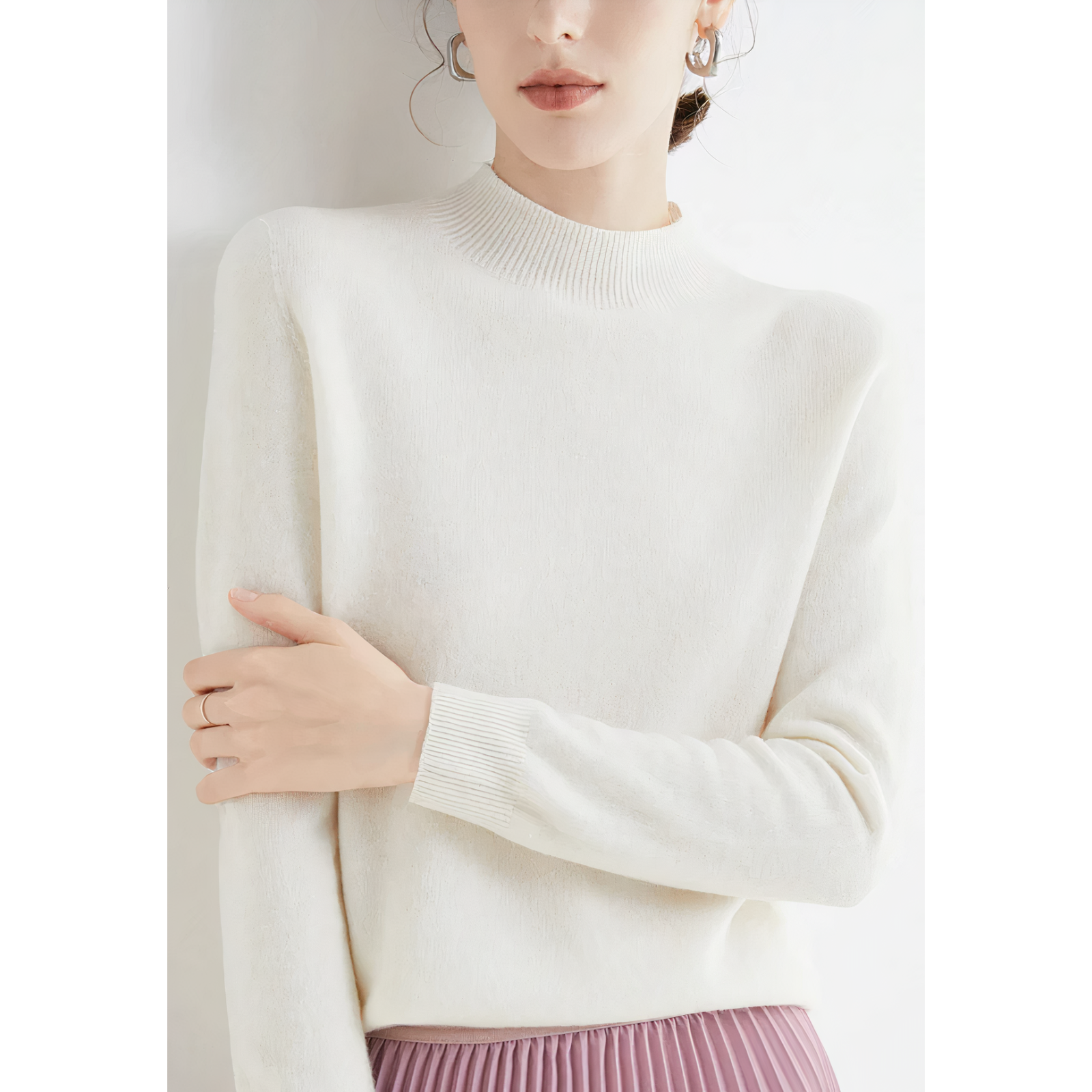 Yelena Women's Half Neck Sweater | Ultra Soft, Versatile Design 4