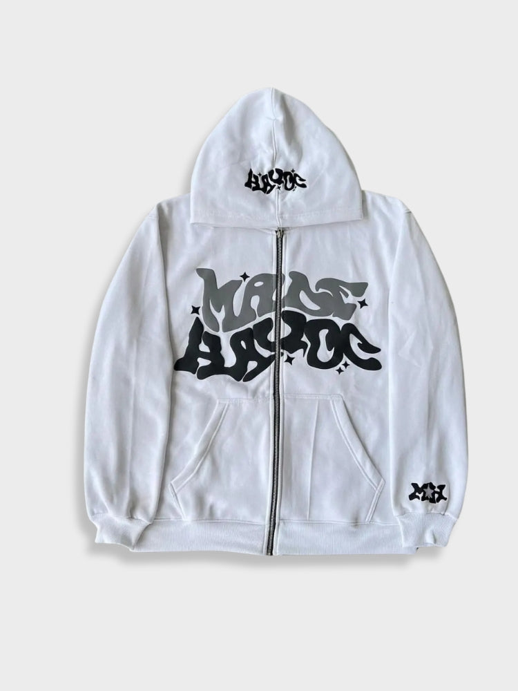 Zara Men's Hoodie | Stylish Zipper with Embroidery, Comfortable Fit 2