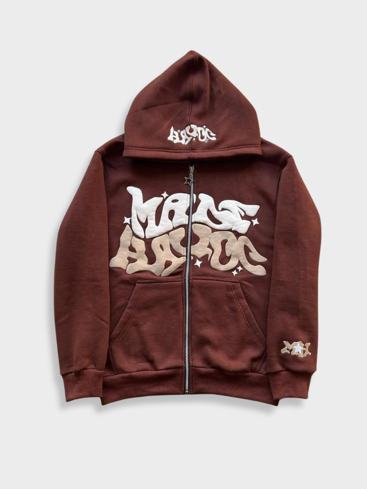 Zara Men's Hoodie | Stylish Zipper with Embroidery, Comfortable Fit 3