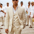 Zaviar Men's Suit | Premium Linen 3-Piece, Classic Elegance 0