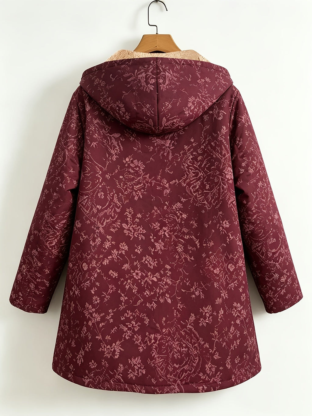 Rosemary Fleece-Lined Floral Hooded Coat