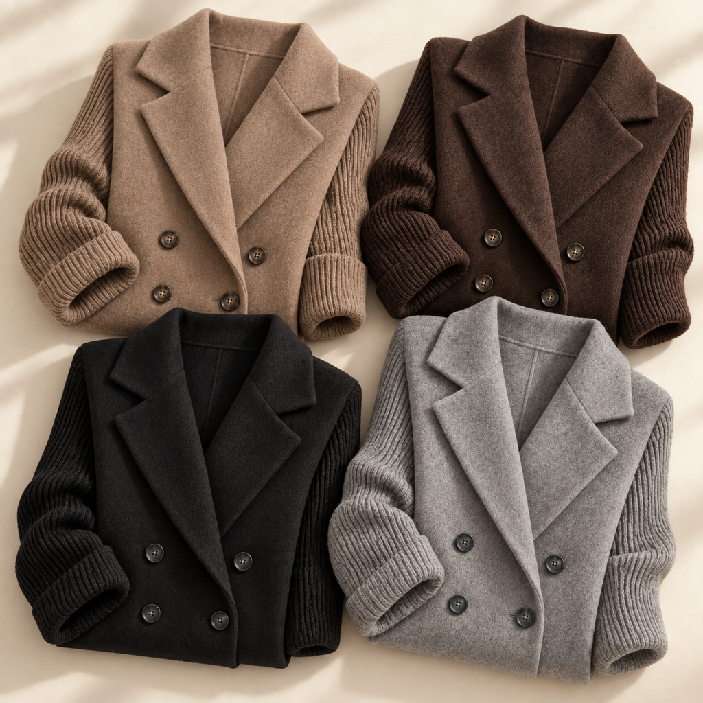 Sasha blazer coat in Brown, Dark Brown, Black and Grey